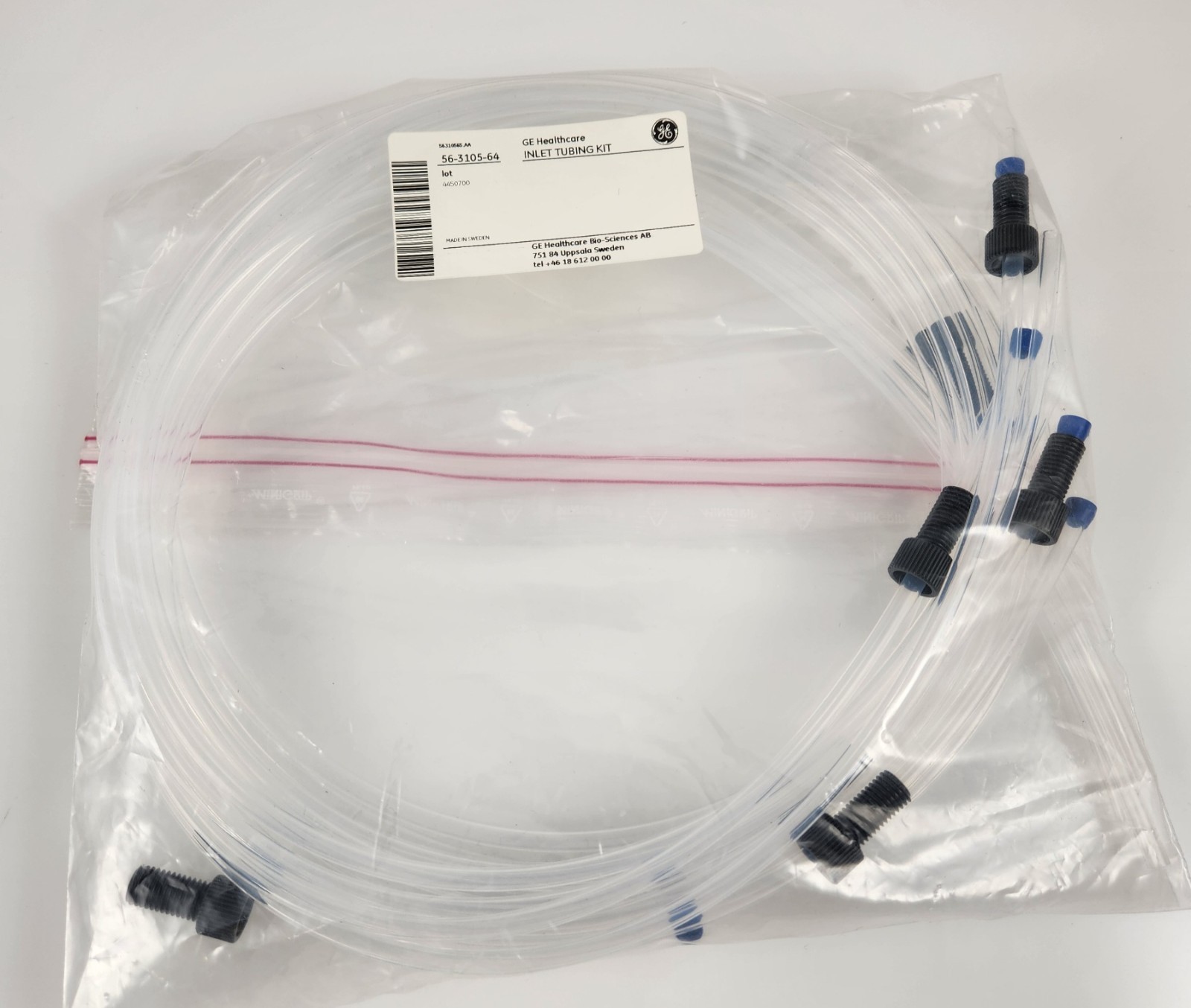 GE Cytiva AKTA Inlet Tubing Kit 56-3105-64 ID 2.9mm OD 3/16″ connectors ferrules