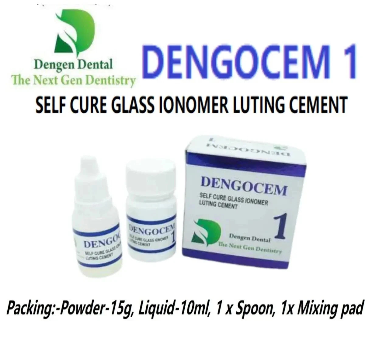 DenGen DengoCem 1 Self Cure Glass Ionomer Luting Cement For Dental (Free Ship)