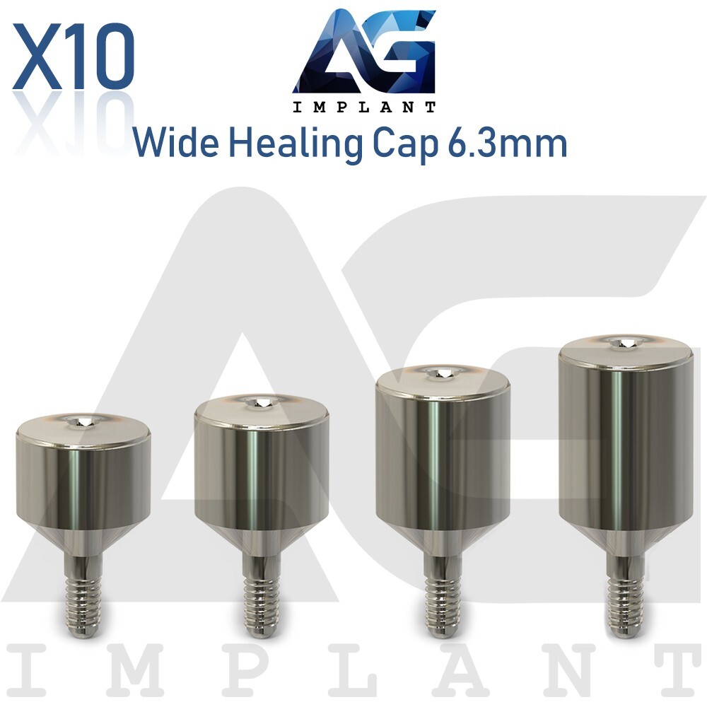 10 Wide Healing Cap Abut ment 6.3mm Titanium For Dental Hexagon 2.42mm