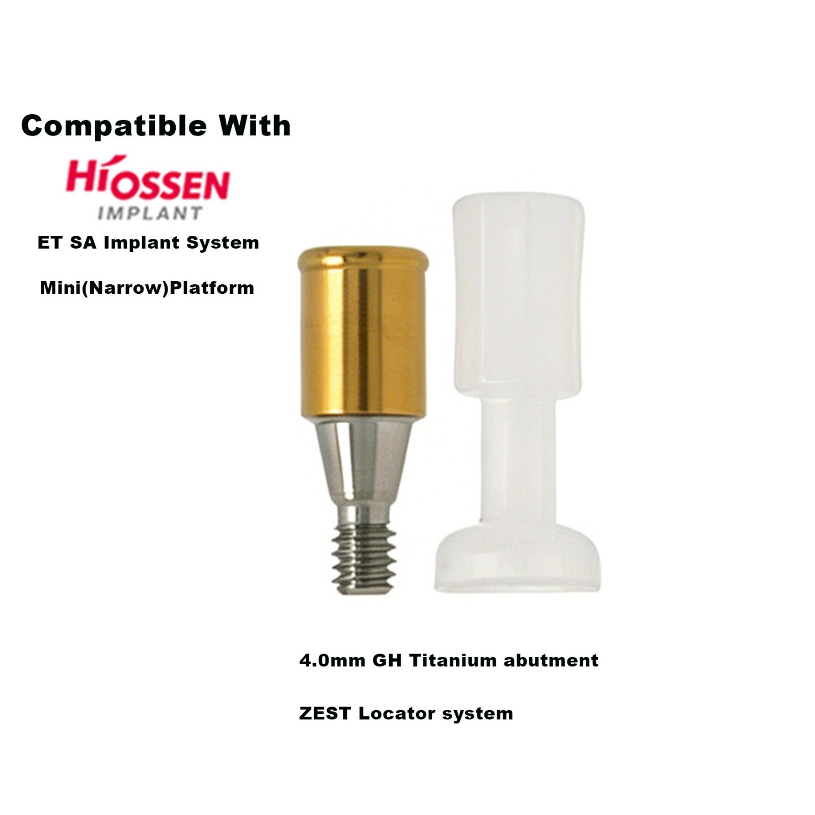 Dental Ti Locator Overdenture Abutment Fits Hiossen Osstem Mini 3.2 GH 1.0-6.0mm