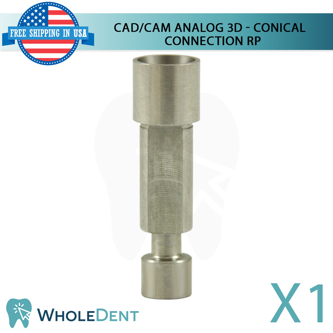 1x Dental 3D Analog Regular Platform RP Conical Connection Hex 2.65mm CAD/CAM