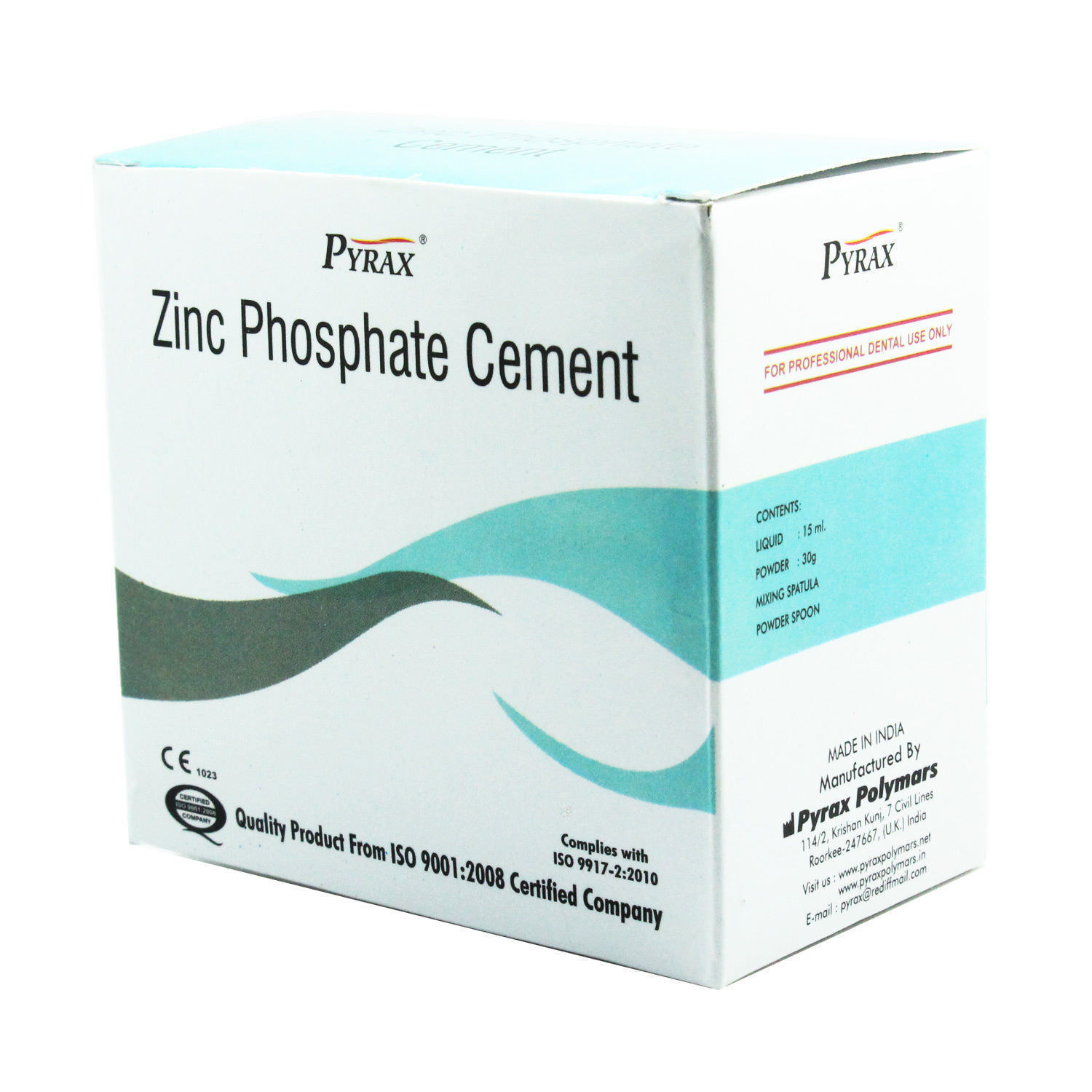 PYRAX ZINC PHOSPHATE CEMENT PERMANENT TOOTH FILLING FIXATION KIT