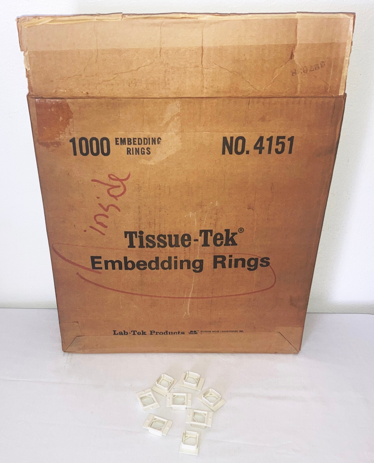 1,000 Tissue-Tek 4151 White Reinforced Polystyrene Embedding Rings Free Shipping