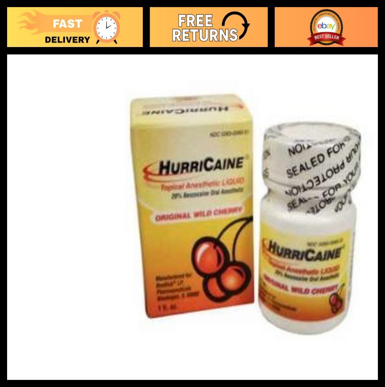 Topical Anesthetic Liquid 20% – 1oz Jar Cherry Flavor for Pain Relief