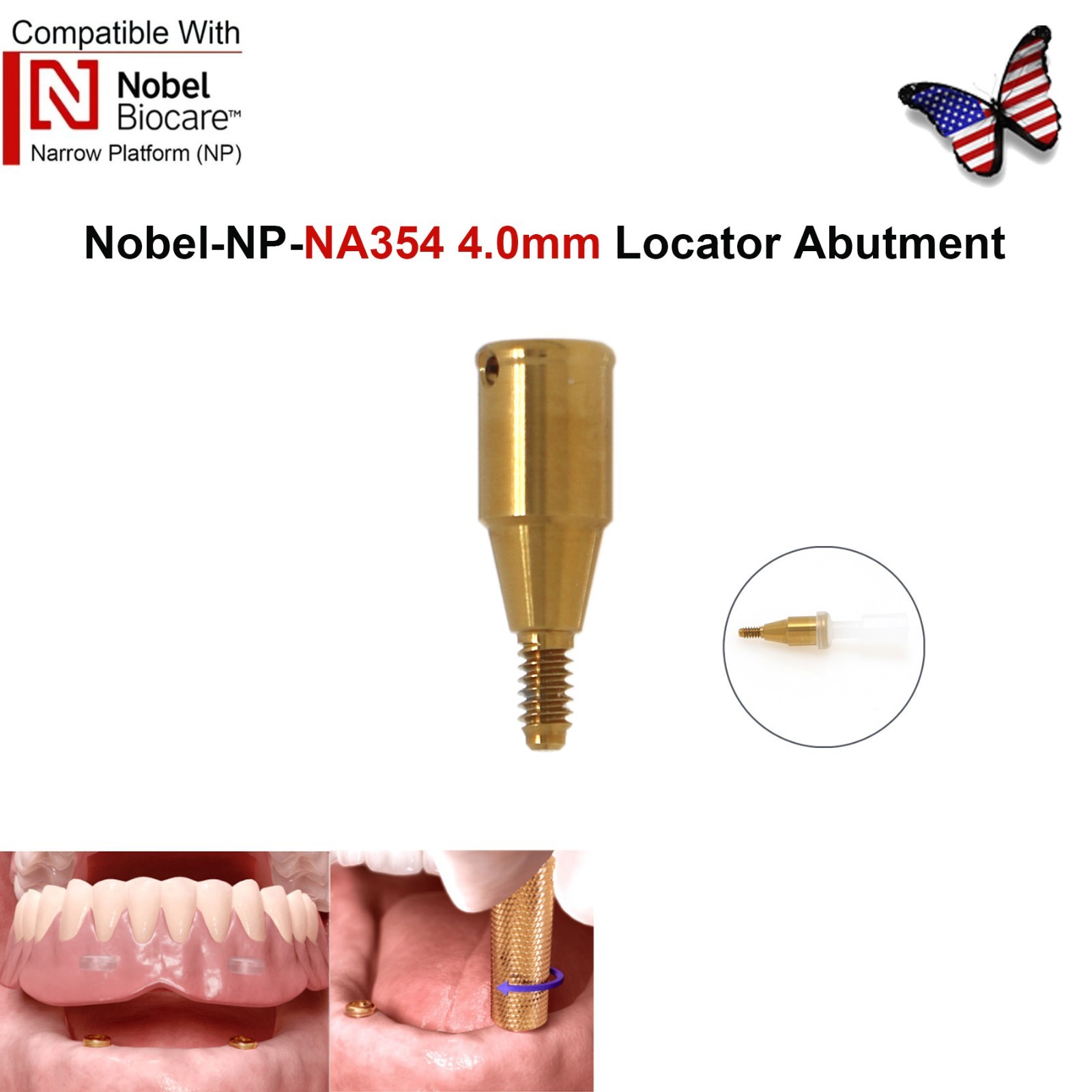 US Fit Nobel Active Locator Attachment Tapered Abutment NP/RP Conical Connection