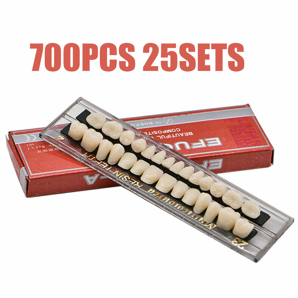700Pcs Denture Shade A2 23# Acrylic Resin Dental False Teeth Upper Lower Full US
