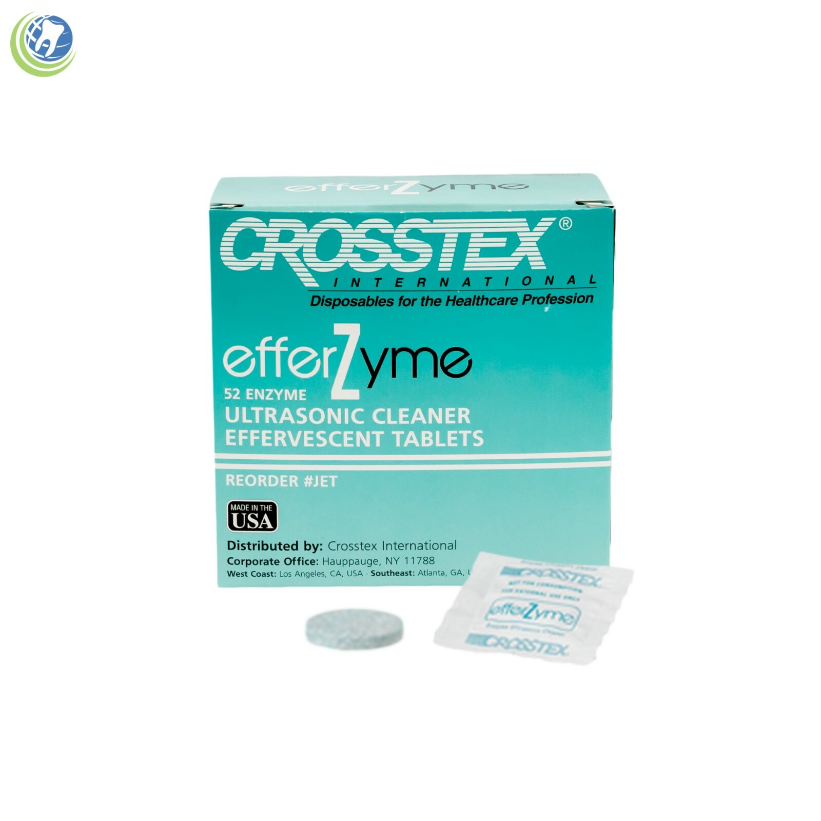 Dental Crosstex Efferzyme Ultrasonic Evacuation Bio Enzymatic Cleaner 52ct/Box