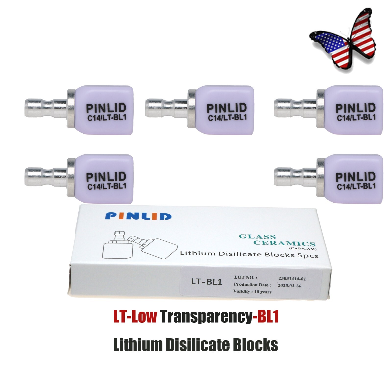 US C14 Dental Glass Ceramic Blocks LT Lithium Disilicate CAD/CAM Cerec Block
