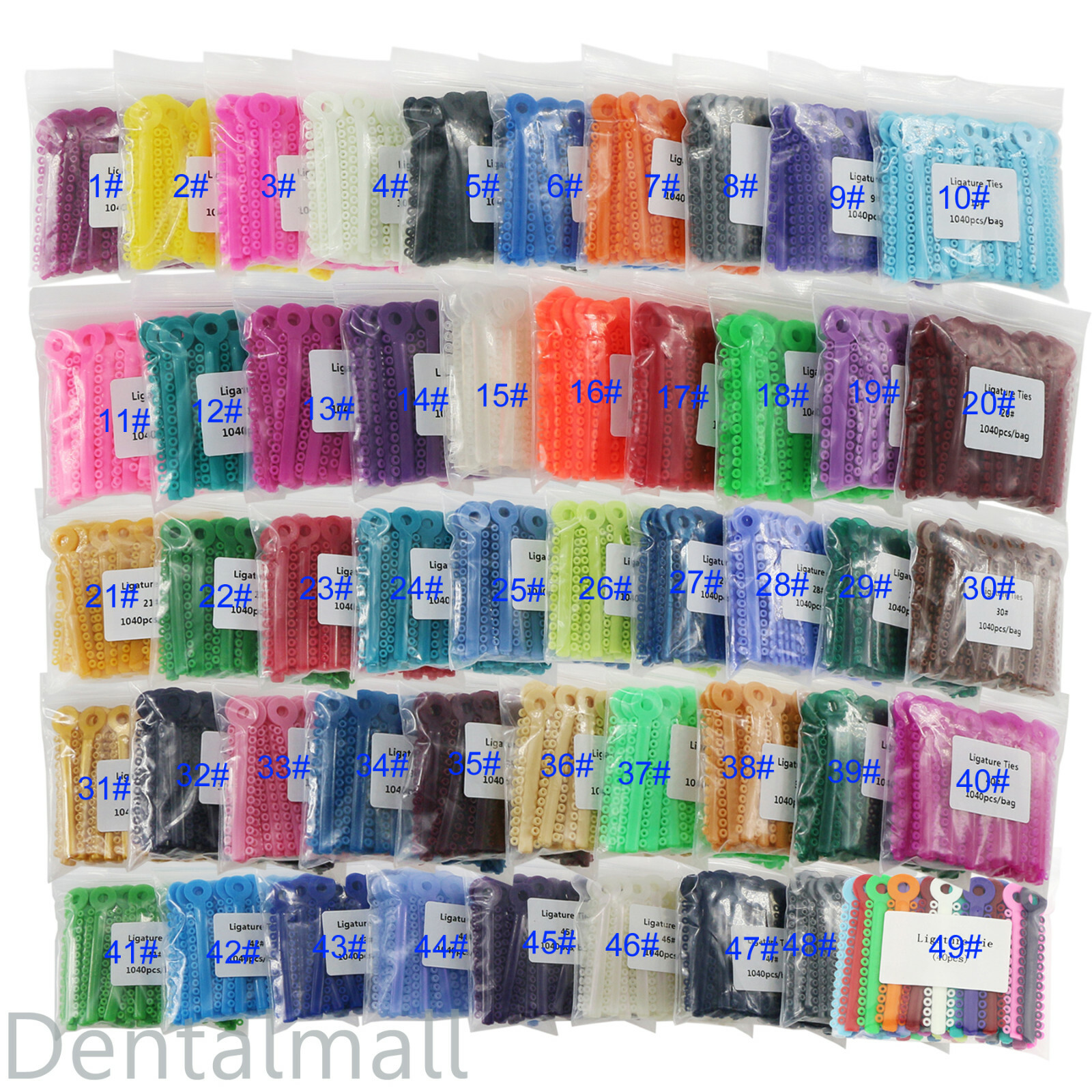 1040 Pcs Dental Orthodontic Elastic Ligature Ties Rubber Bands for Brackets