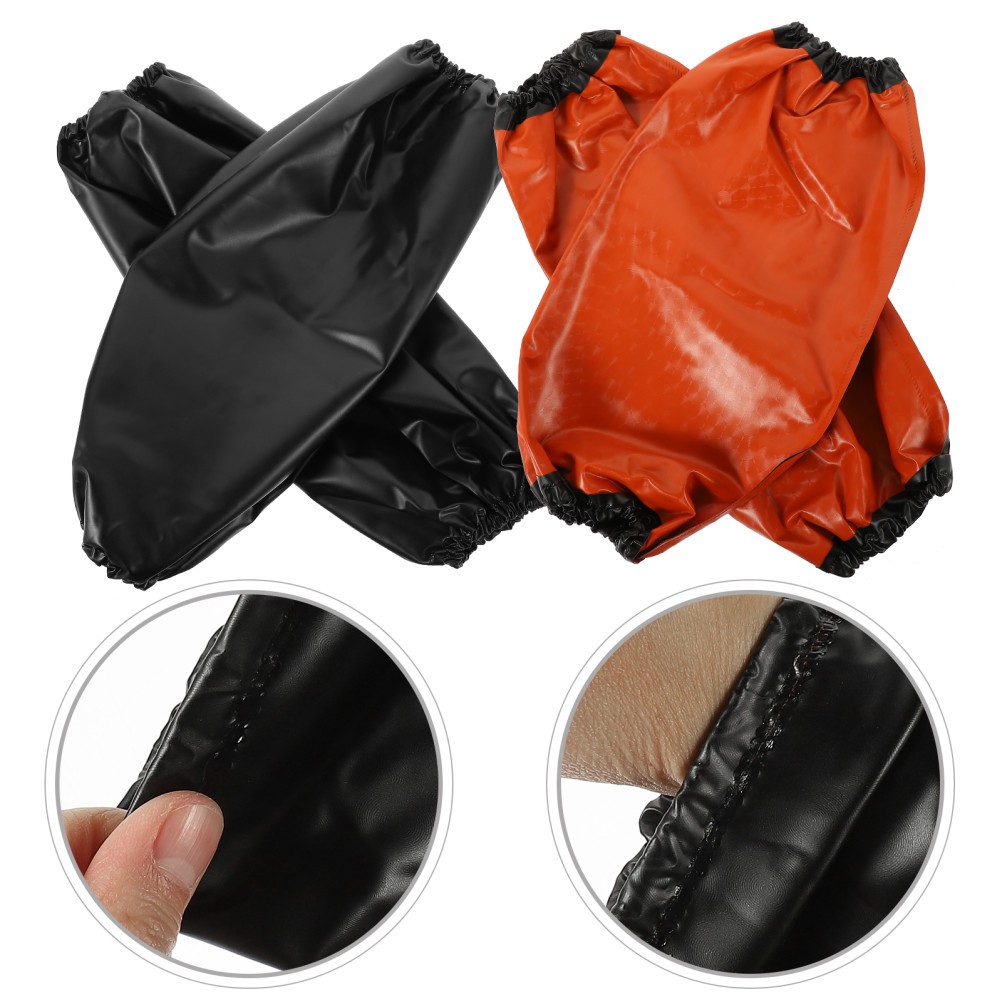 2 Pairs Reusable Waterproof PVC Arm Sleeves for Home Work Cooking and Cleaning