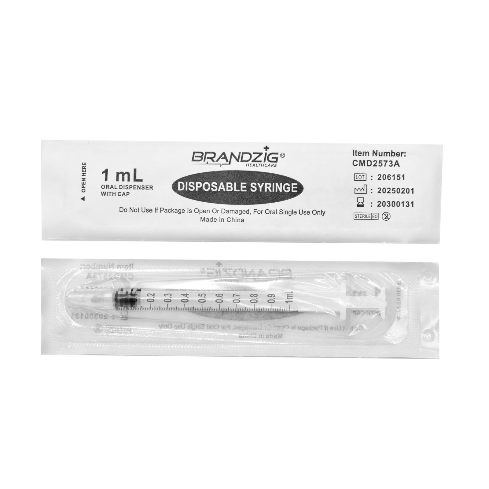 1ml Syringe with Cap (100 Pack) | Oral Dispenser 100 Count (Pack of 1)