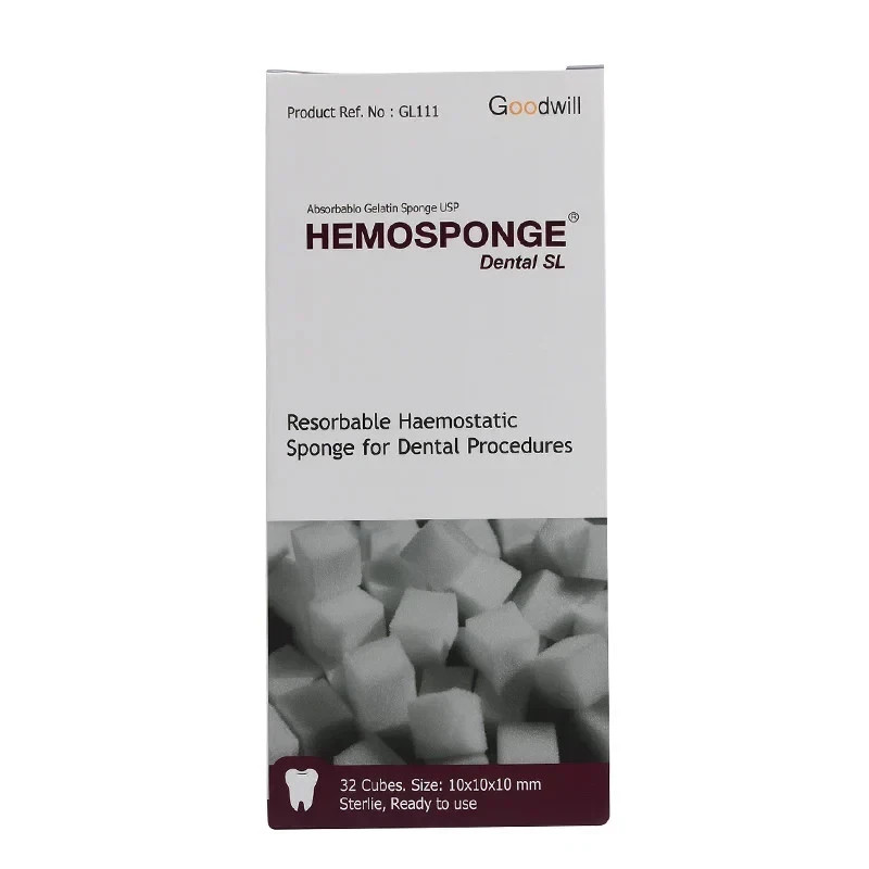 New HemoSponge Dental Absorbable Gelatin USP Sterile 32 Sponge 10x10x10mm