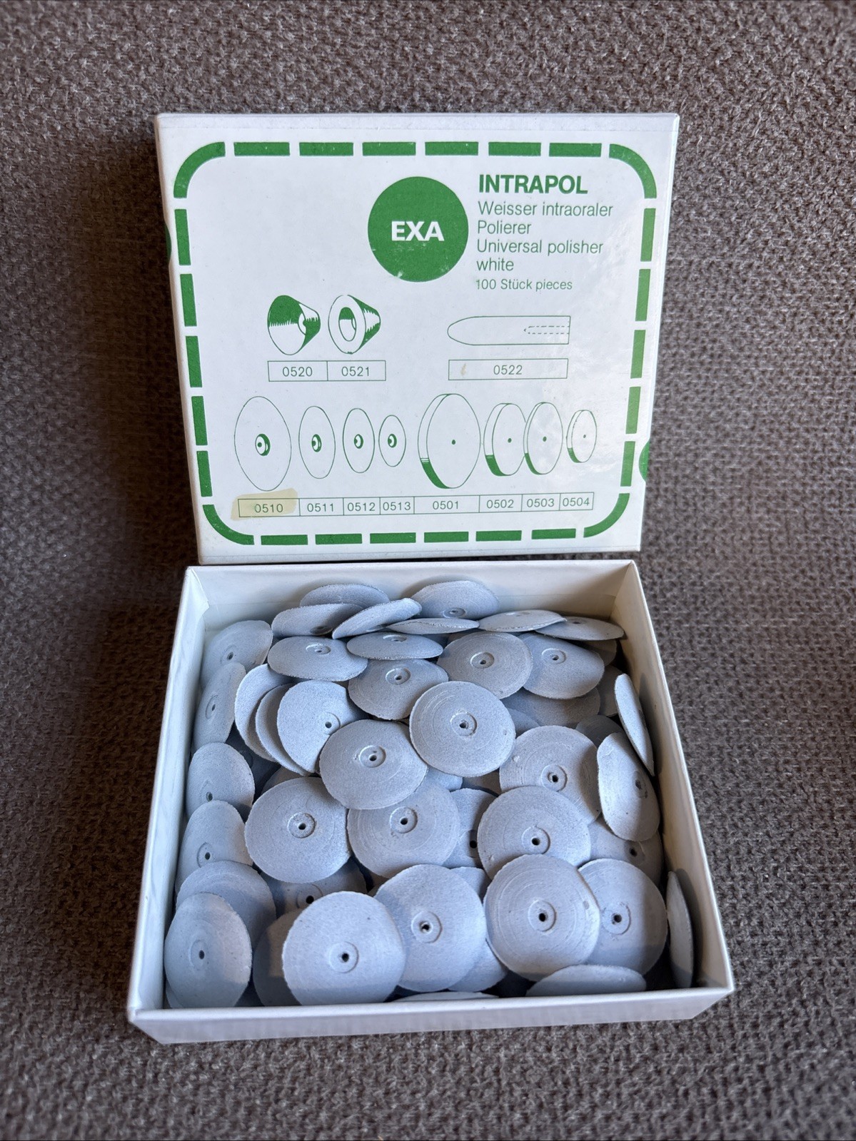 EDENTA Exa Intrapol Dental UNIVERSAL POLISHERS 100 Box~0510~Made in Switzerland~