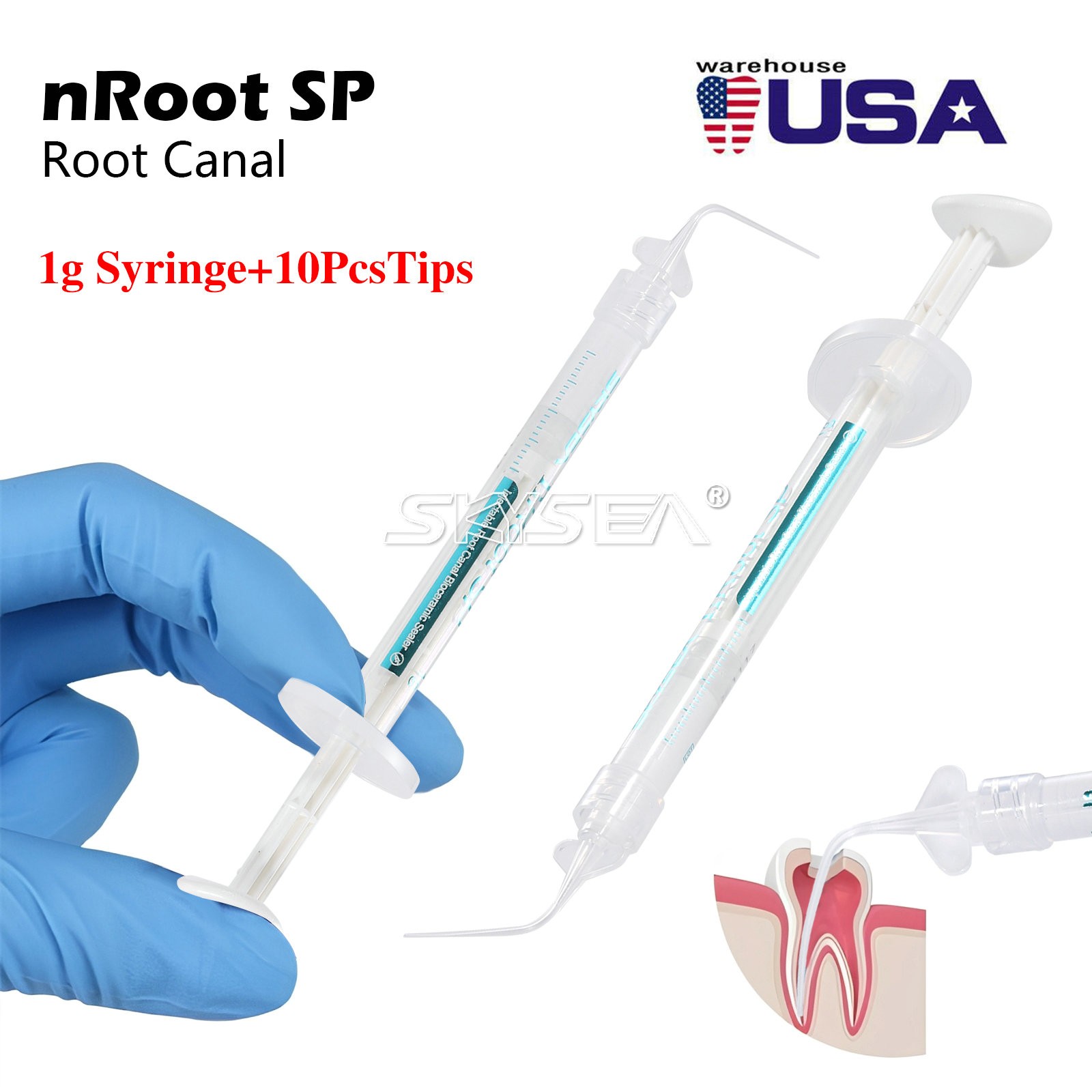 Dental Endo Materials Injectable Root Canal Bioceramic Sealer 1g Pre-mix Syringe