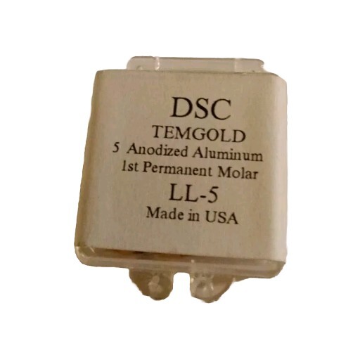 DSC Dental 1st Permanent Molar TEMGOLD 5/Pk ANODIZED ALUMINUM USA LL-5