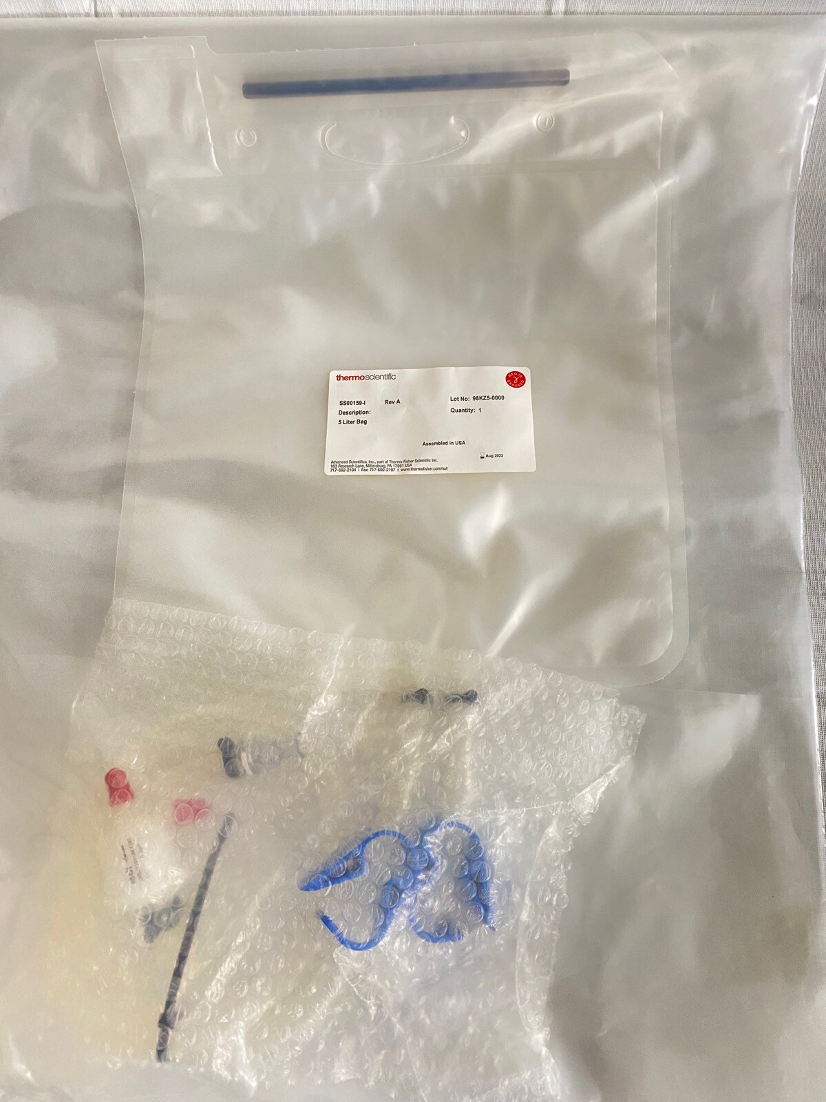 THERMO SCIENTIFIC 5L 2D BioProcess Bag Container 3-Ports Filter SS00159-I