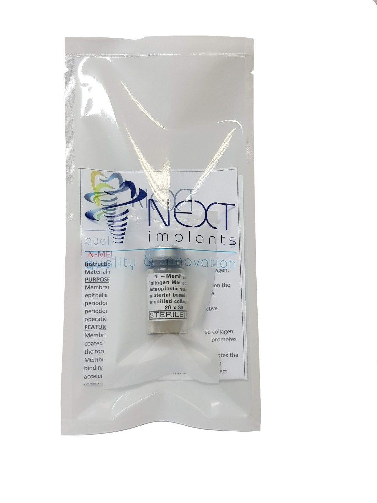 Sterile surgical collagen membrane N-Membrane Next Israel 20×30