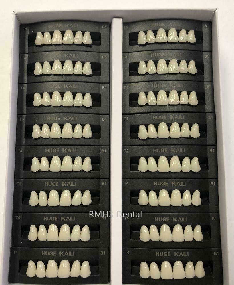 HUGE KAILI Synthetic Polymer False Teeth Upper Anterior T8 Full Box 16sets/6pcs