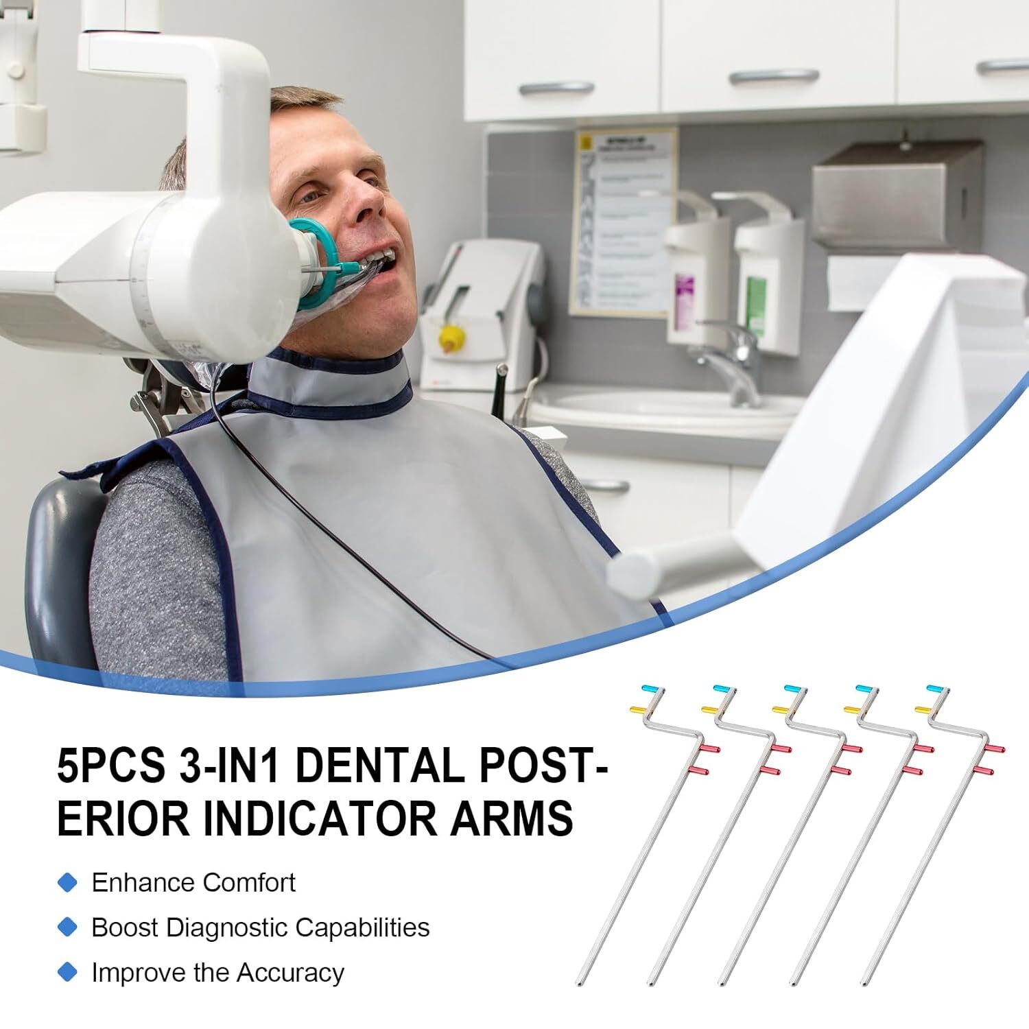 5x Dental X-Ray Indicator Aligning Arms for Anterior Posterior Bitewing Imaging