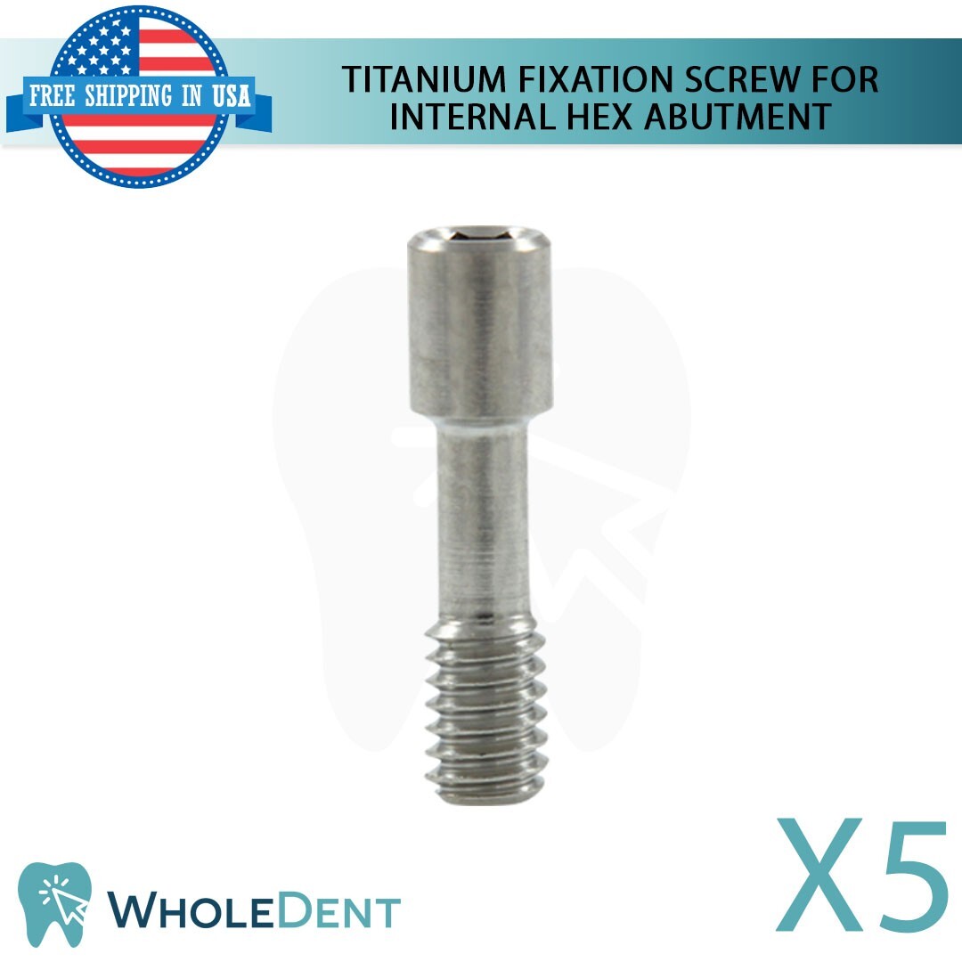 X5 Dental Titanium Fixation Screw For Abutment Int Hex 2.42mm Connection