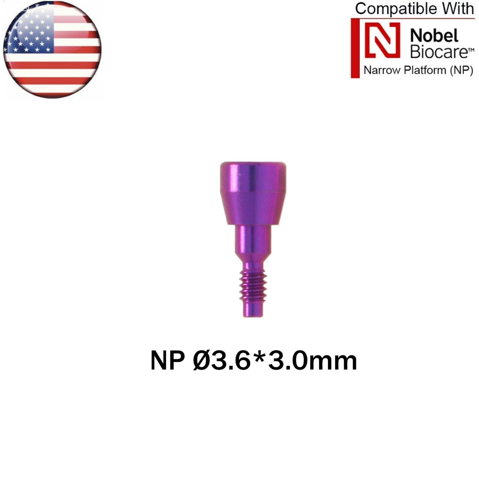 US Dental Healing Cap Abutment NP/RP Compatible with Nobel Active ∅3.6 ∅5.0 ∅6.0