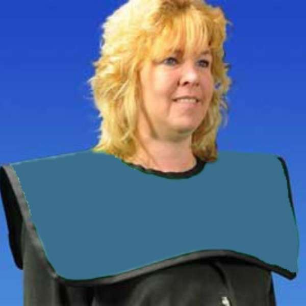 Palmero Adult Cling Shield Pano-Cape Apron, Slate Blue Vinyl with black