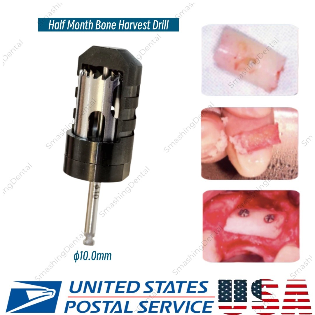 US Dental SLT Half Moon Harvest Drill Semilunar Technique Bone Augmentation 10mm