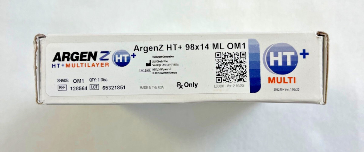 Dental Zirconia, Argen Z HT+ Multilayer, 14mm, OM1, OM3, A1, B2
