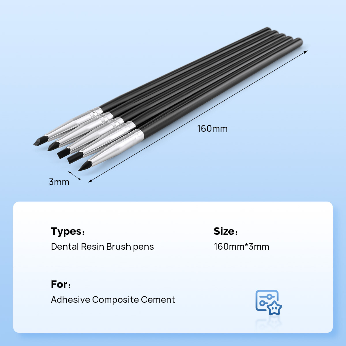 AZDENT Dental Composite Silicone Brush Pen Resin Veneer Cement Porcelain Pen