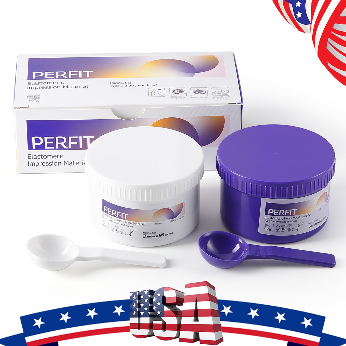 Dental Elastomeric Impression Material Type Kit Putty Silicone Rubber FDA CE