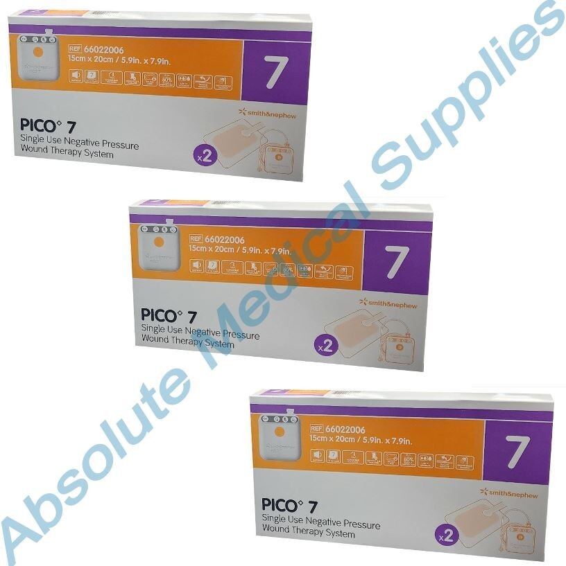 *3-Boxes* Smith & Nephew Pico 7 Wound Therapy 5.9″ x 7.9″ System 66022006