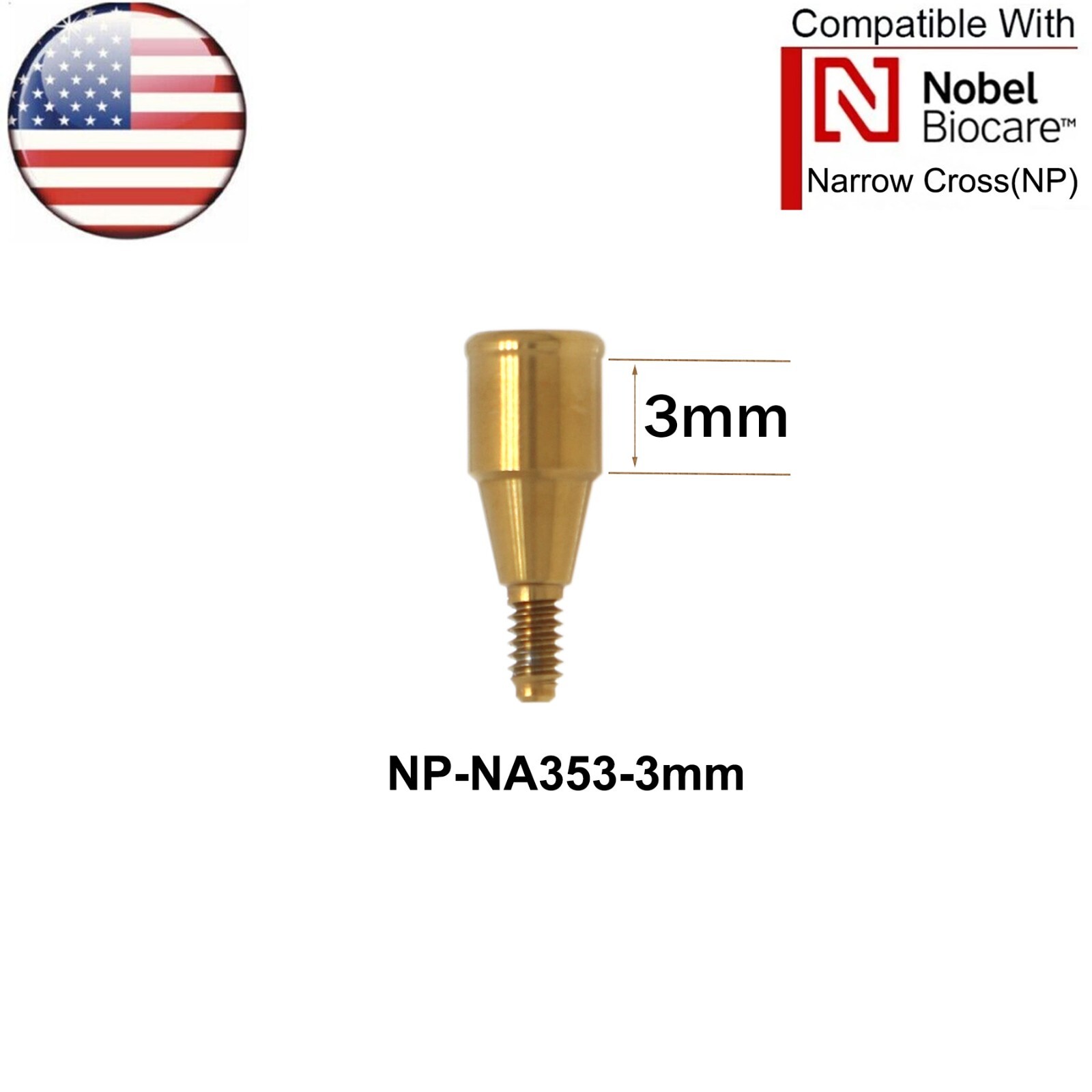 US Fits Nobel Biocare lmpalnts Locator Overdenture Abutment NP 1-5mm Removable