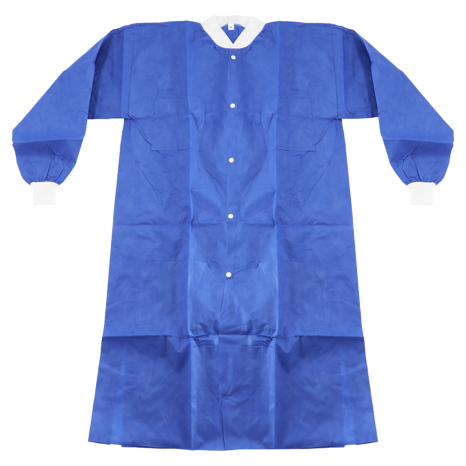 JMU 10/50✖ Disposable Lab Coats for Men Women Snaps Full Sleeve SMS Blue Medical