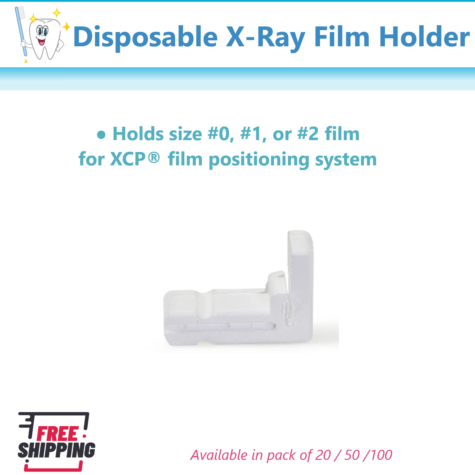Dental Disposable Bite Block For Rinn’s XCP® System For film size 0 1 or 2