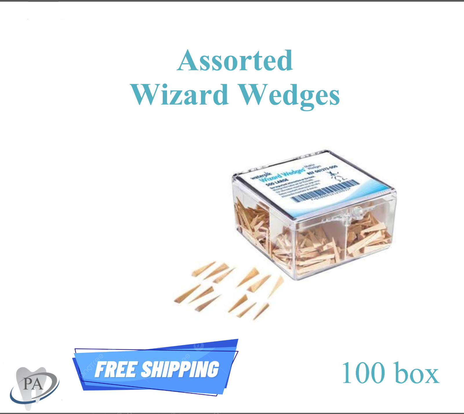 Dental Assorted Wizard Wedges 100/bx – 061205, Wooden wedge, WaterPik