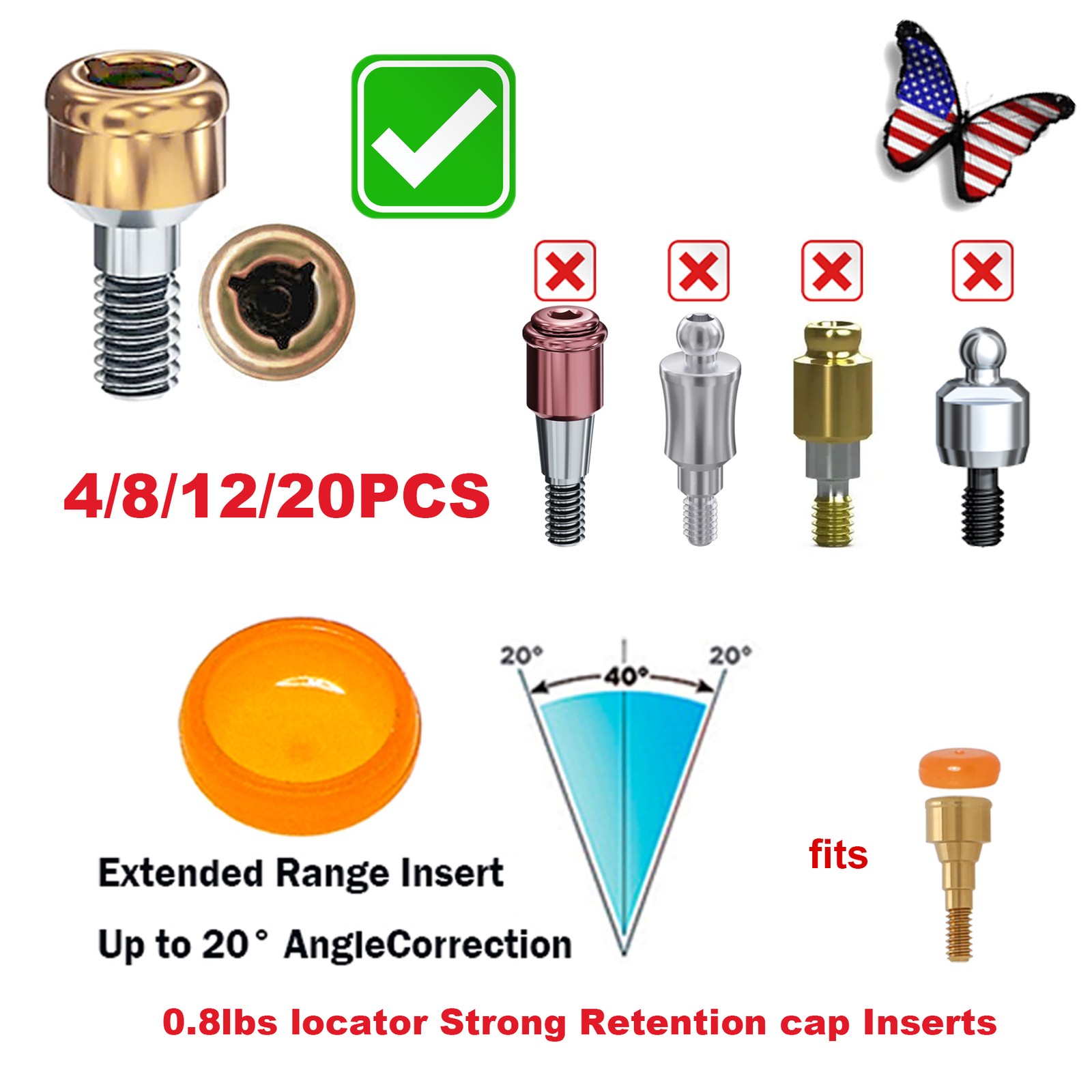 US Nobel Biocare Hex Locator/Healing Cap/Abutment /Impression Coping Accessories