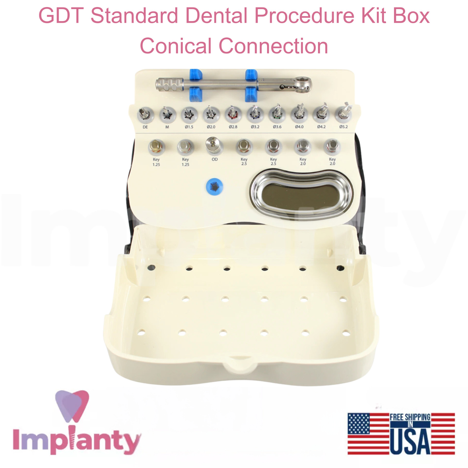 GDT Standard Dental Procedure Kit Box Conical Connection Dentistry Instrument