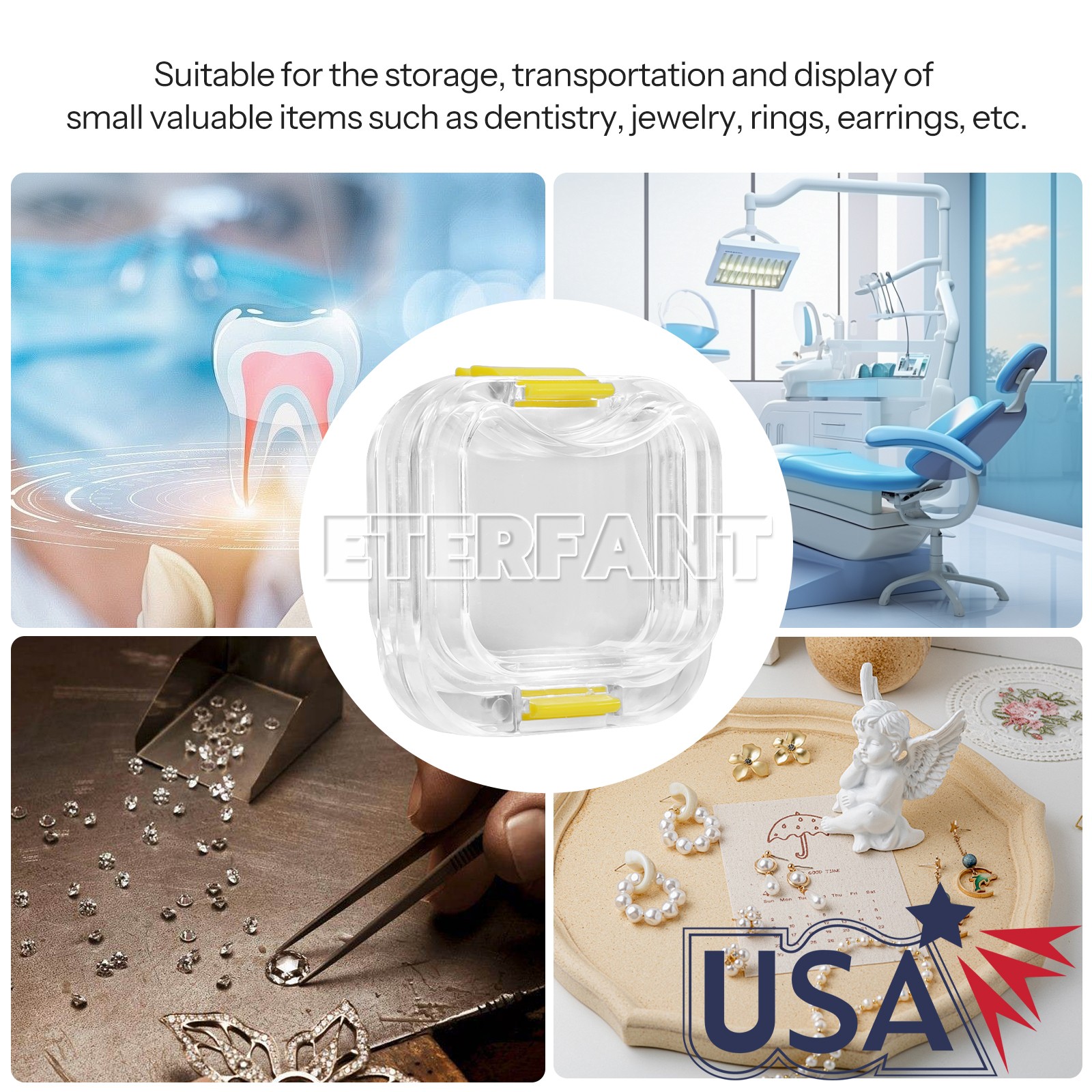 100pcs Dental Crown and Bridge Pillow Box with Membrane Storage Display Box