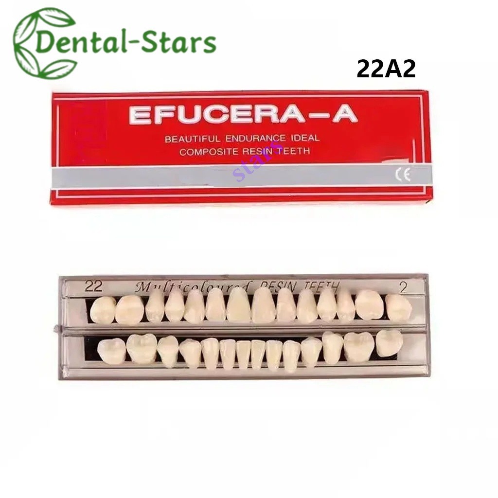 2 Sets Dental Acrylic Denture Resin #22 #23 Shade A2 A3 False Teeth Full Set U+L