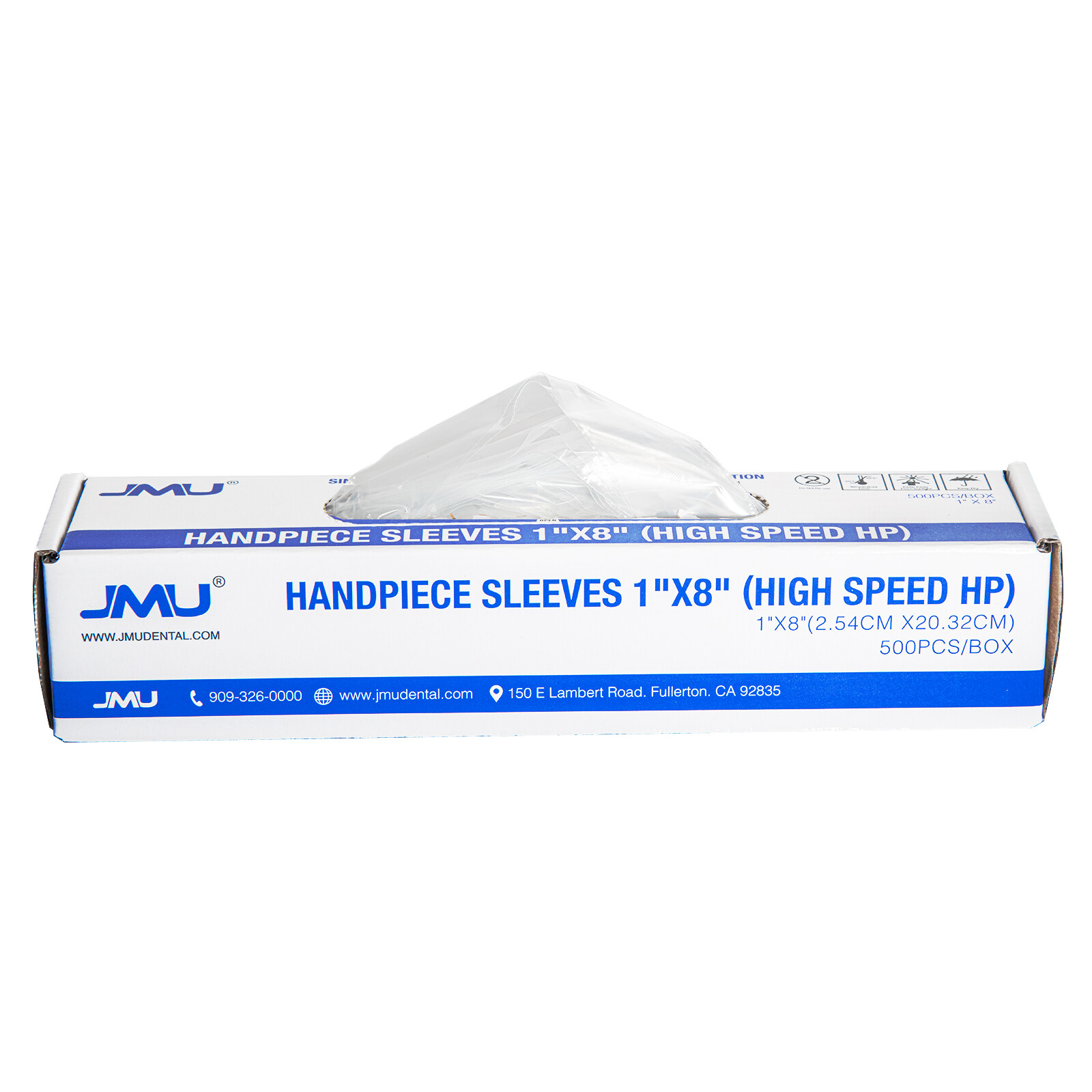 500PCS JMU Plastic Dental Handpiece Cover High Speed Sleeves Sheath 1”X8”