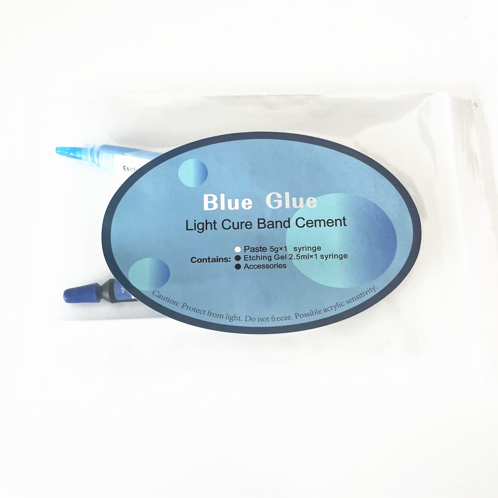 Dental Blue Glue Orthodontic Adhesive Light Cure Band Cement Shade Blue Glue Kit