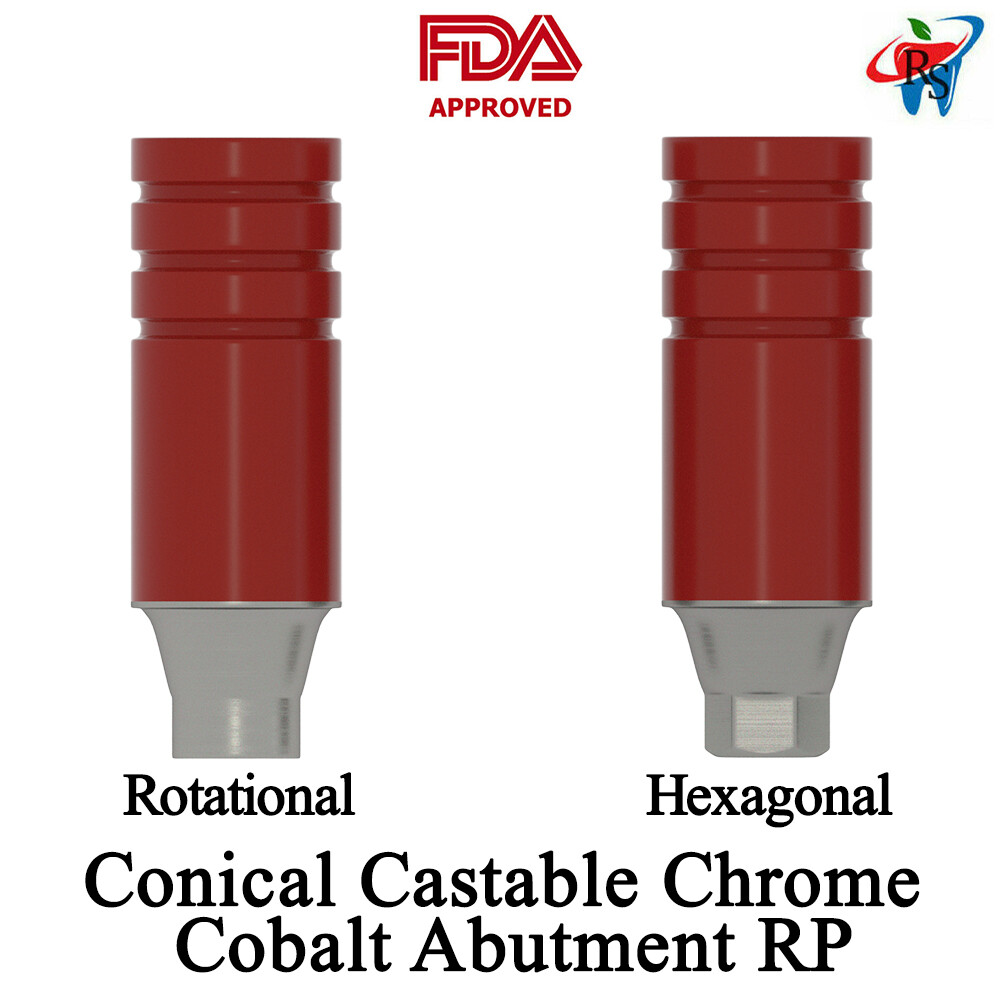 5pcs DSl Straight UCLA Conical Castable Chrome Cobalt Abutments RP Implant