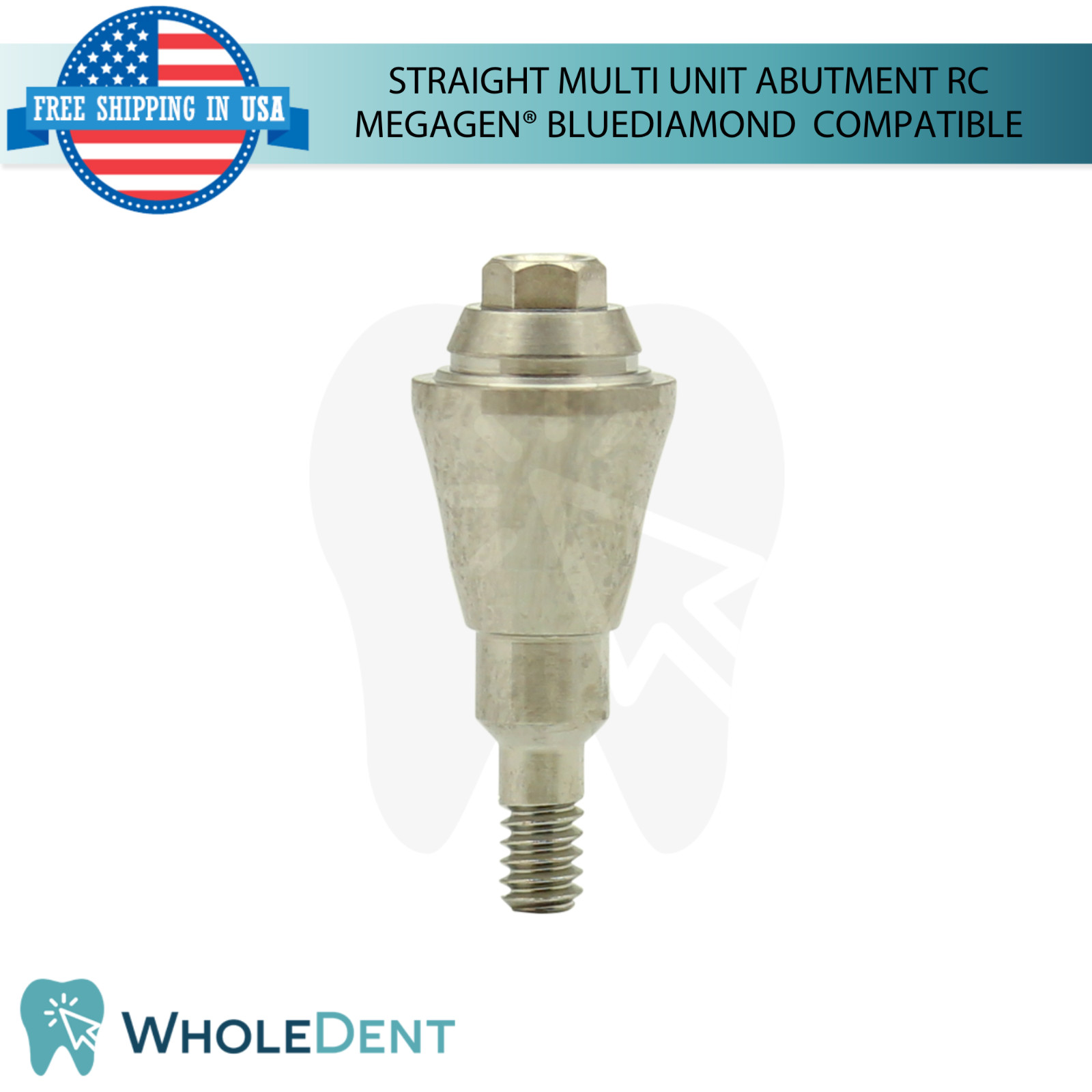 5x Straight Multi Unit Prosthetic Ø4.8mm RC Megagen® BlueDiamond Compatible