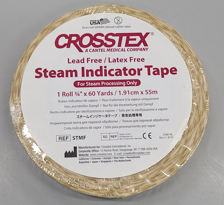 Crosstex Steam Processing Autoclave Indicator Tape Lead Free LF 3/4″x60Yds STMF