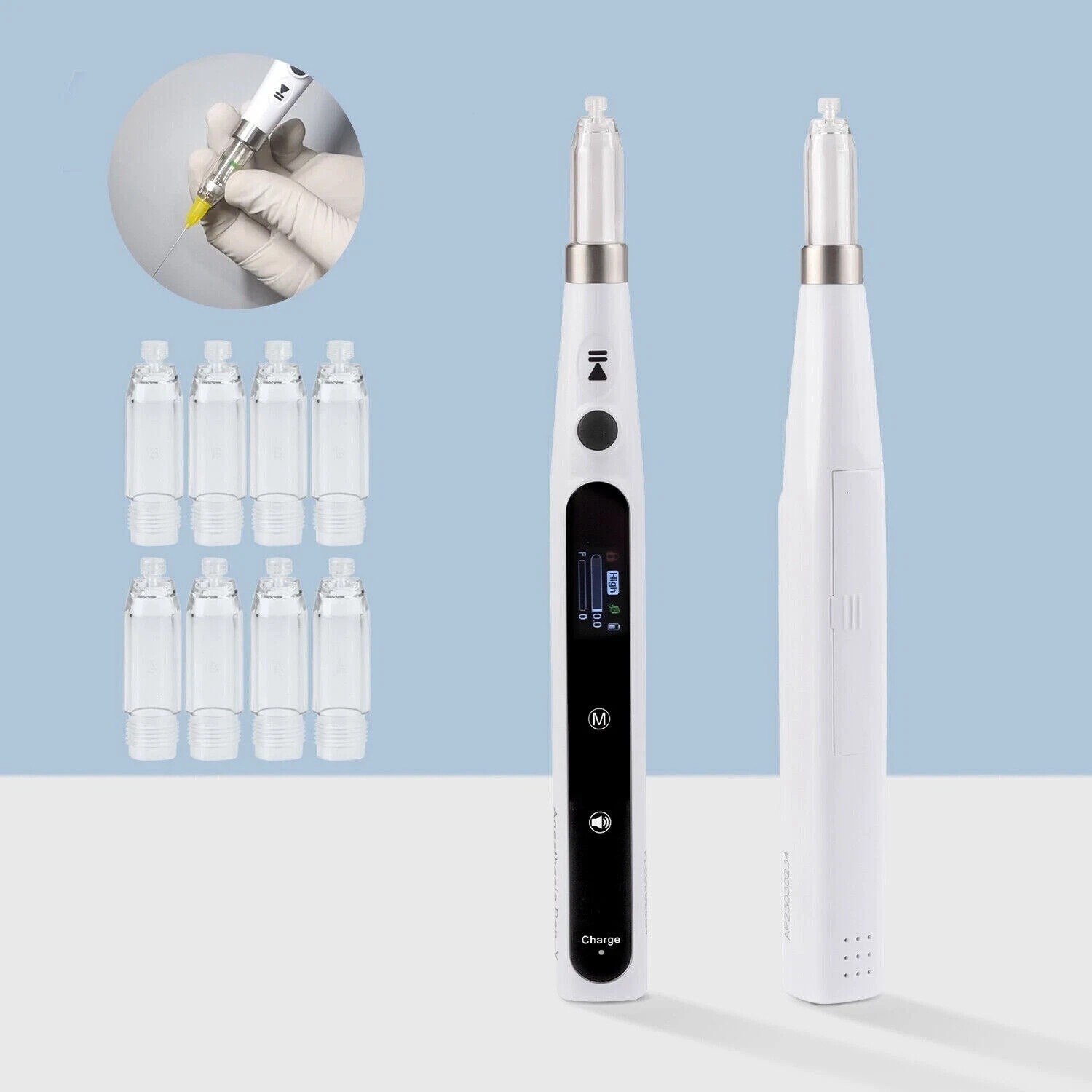 REDLAND Dental Anesthesia Injector Syringes Wireless Pen with 8 Injection Tubes