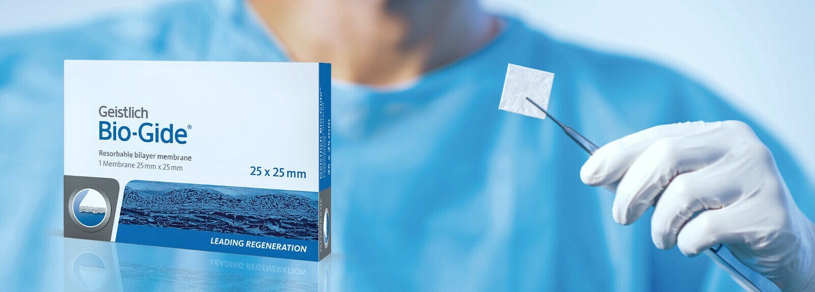 Dental Geistlich Bio – Gide Resorbable Bilayer Membrane 25 X 25 mm (Fast Ship).
