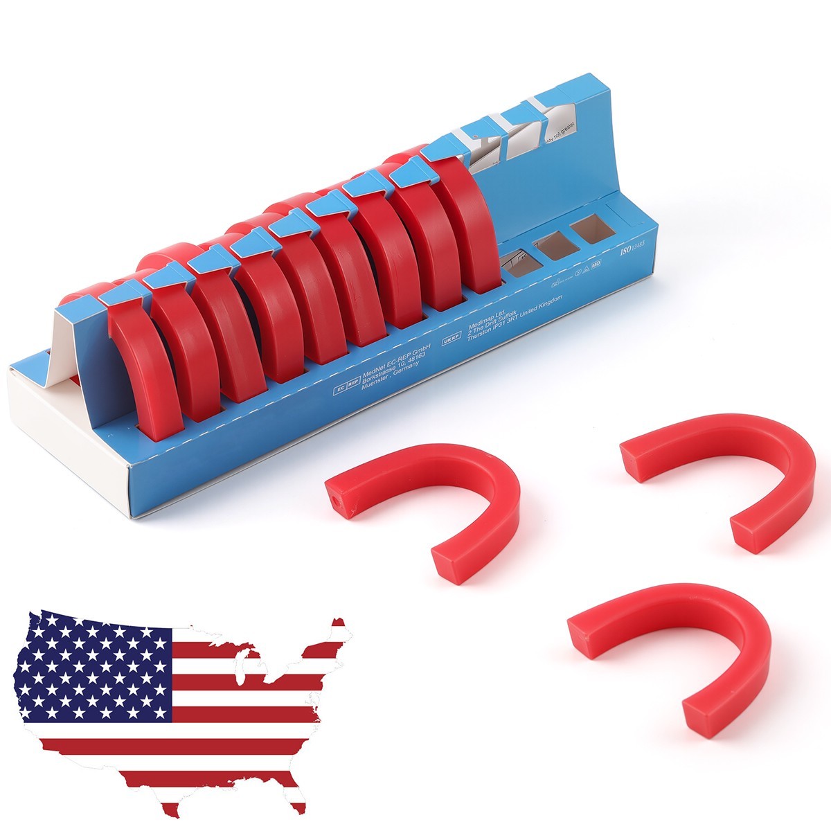 Dental U Shape Wax Rim Model Base Plate Wax Occlusal Wax Casting Bite Block Red