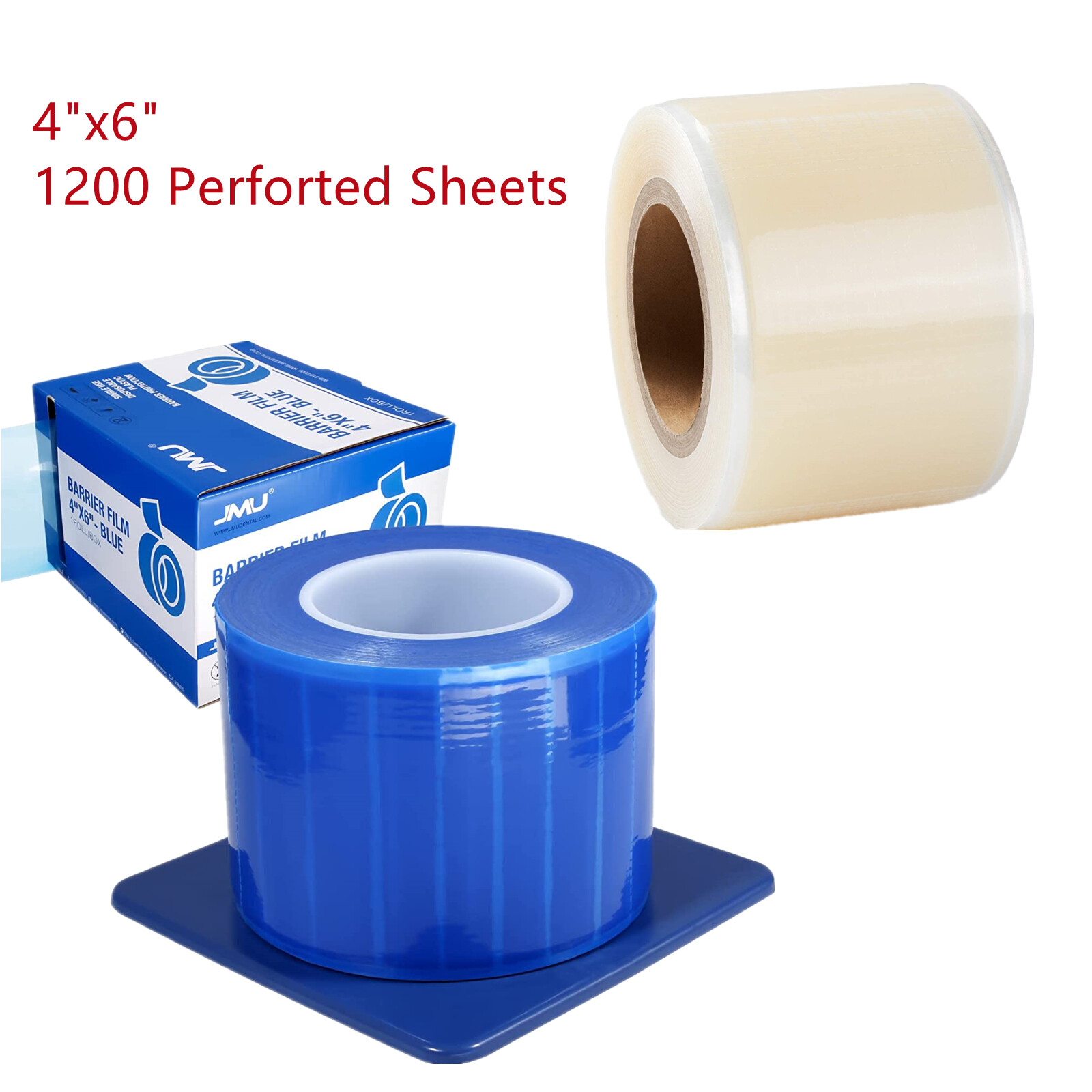 4″ x 6″ Barrier Film Tape for Dental Tattoo Adhesive Roll, 1200 Perforted Sheets