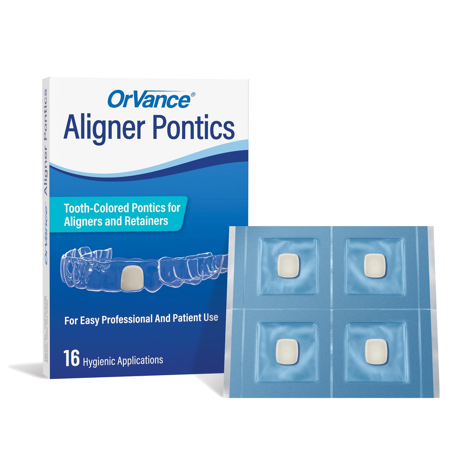 OrVance Aligner Pontics – Original 16 Count (Pack of 1), Medium Shade