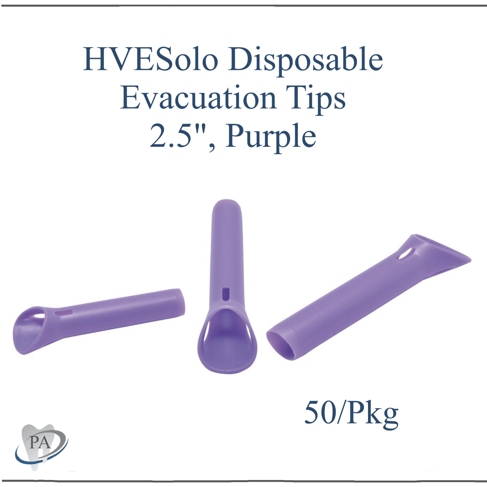 Dental Palmero HVE Tips HVESolo Disposable Evac Tip – 2.5″, Purple, 50/Bx #1808S